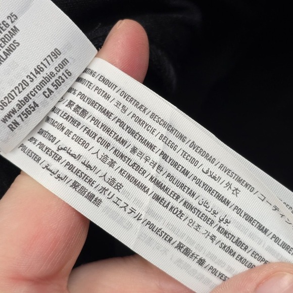 Abercrombie Fitch Pants Womens 37/24L Black 90s Relaxed‎ Jean High Waist Vegan - Picture 6 of 13